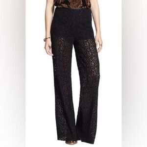 Free People Black Lace Wide-Leg Pants